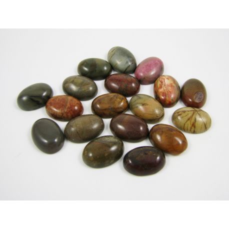 Paveikslinio Jaspio kabošonas 18x13 mm KB0159
