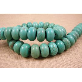 Synthetic turquoise beads strand 15 mm