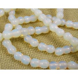 Opalito-Perlen weiß, würfelförmig, 11x6 mm