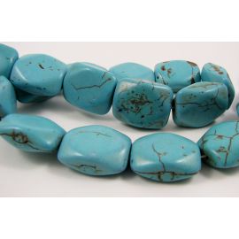 Synthetic turquoise beads strand 20 mm