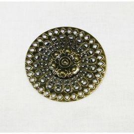 Durchbrochene Platte - zur Herstellung von Schmuck, Bronzefarbe, 48 mm