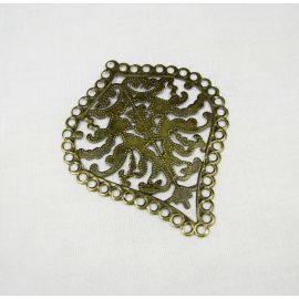Openwork plate sheet, for the manufacture of jewelry, bronze, 67x55mm