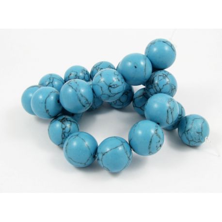 Synthetic turquoise beads strand 18 mm AK0809