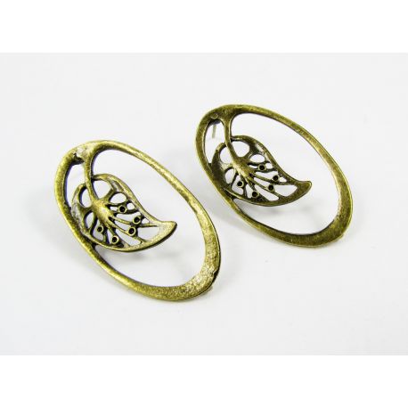 Kõrvarõngad "Leht", 34x19 mm, 3 paari MD0701