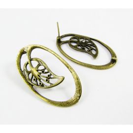 Kõrvarõngad "Leht", 34x19 mm, 3 paari
