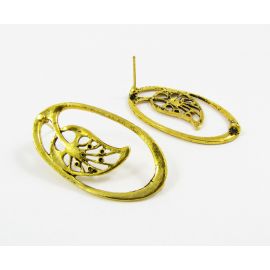 Kõrvarõngad "Leht", 34x19 mm, 3 paari