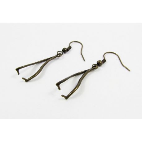 Brass hooks for earrings, 24x9 mm, 3 pairs MD0703