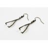 Brass hooks for earrings, 24x9 mm, 3 pairs MD0703