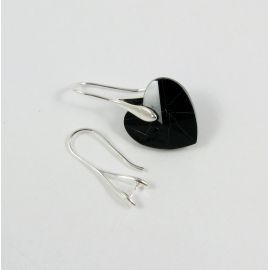 Brass earrings hooks Swarovski crystal 25x9 mm, 2 pairs