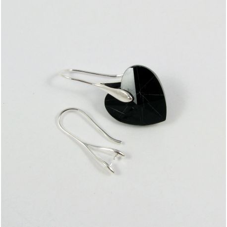 Messing Ohrringe Haken Swarovski Kristall 25x9 mm, 2 Paar MD0704