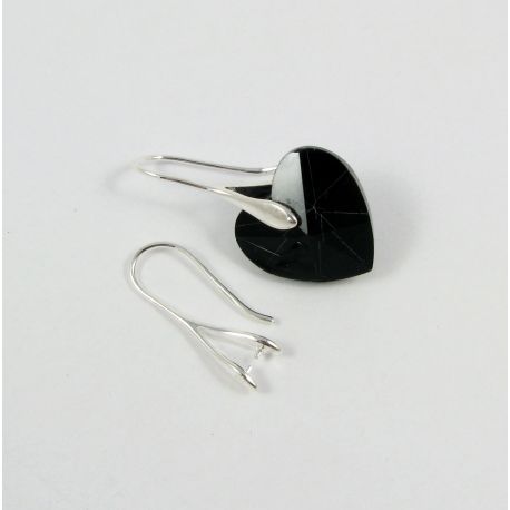 Brass earrings hooks Swarovski crystal 25x9 mm, 2 pairs MD0704