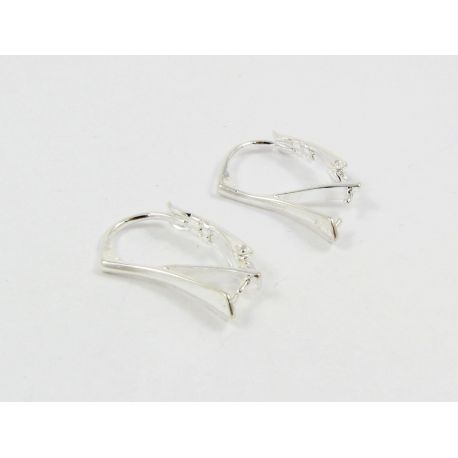 Žalvariniai auskarų kabliukai Swarovski kristalui 18x12 mm, 2 poros MD0715