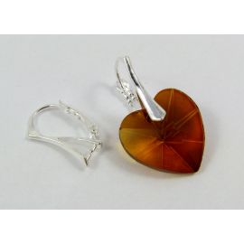 Misiņa auskaru āķi Swarovski kristāls 18x12 mm, 2 pāri