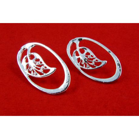 Ohrringe "Blatt", 34x19 mm, 3 Paare MD0721