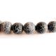 Agate beads black - gray round shape 8mm