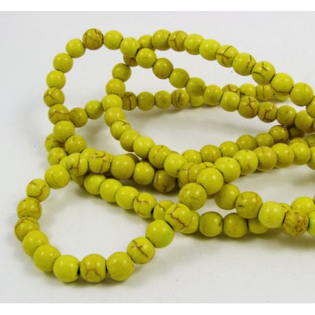 Synthetic turquoise beads strand 6 mm AK0837
