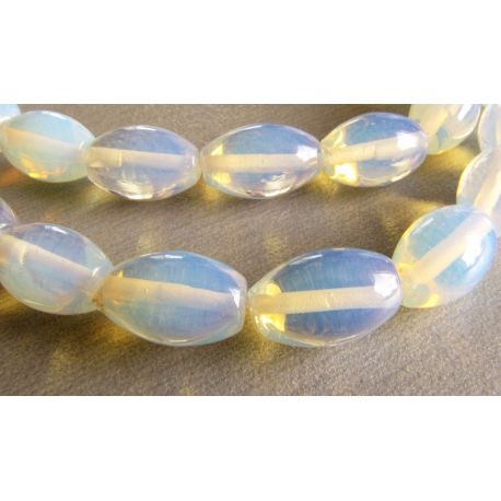 Opalito beads white transparent rice shape 8x12mm