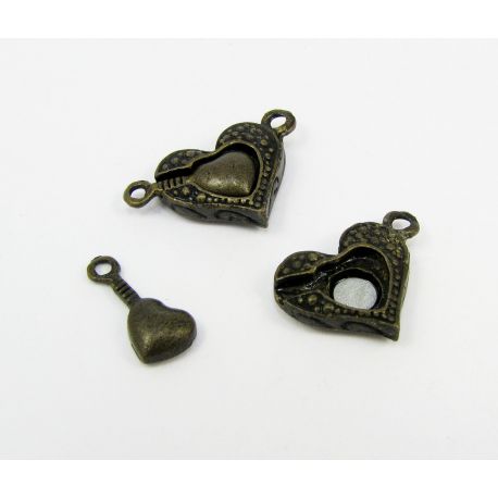 Magnetic "Heart" magnetic clasp 24x14 mm, 1 pcs. MD0790