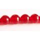 Rubīna krelles sarkana rievota apaļa forma 10mm