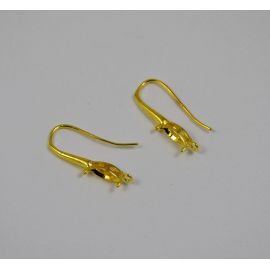 Brass hooks for earrings, 23x15 mm, 2 pairs