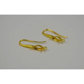 Žalvariniai kabliukai auskarams, 23x15 mm, 2 poros