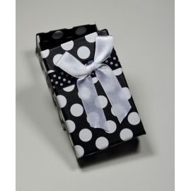 Geschenkbox, Karton, schwarz mit Punkten 80x50 mm, 1 Stck.