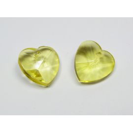 Swarovski kristalas, geltonos spalvos, širdelės formos, dydis ~18x18 mm