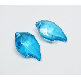 Swarovski kristalas, žydros spalvos, lapo formos, dydis ~25x15 mm