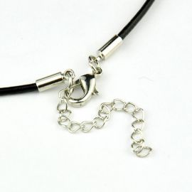 Leather cord with clasp 44 cm, 1 pcs.
