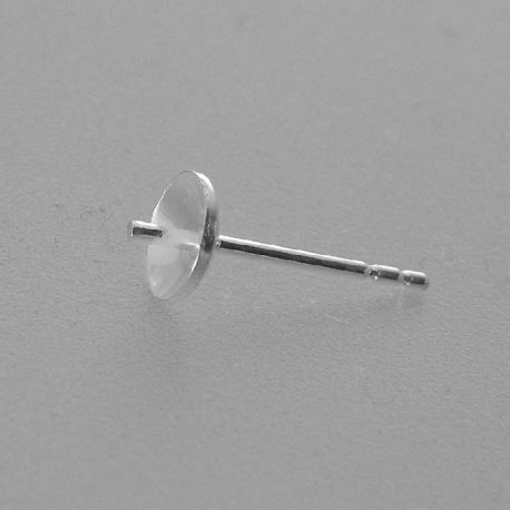 Earring hooks 925 semi-drilled bead, 12x3 mm, 1 pair AG0009
