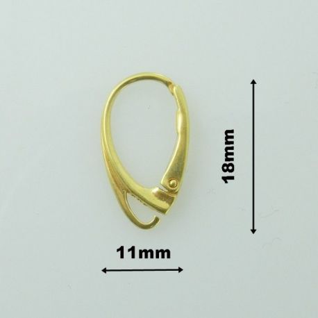 Paauksuoti auskarų kabliukai 925, 18 mm, 1 pora AG0023