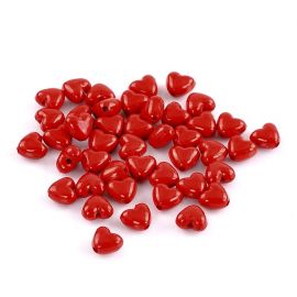 Acrylic beads "Heart" 11x10 mm, 10 pcs.