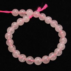 Pink quartz beads strand 6 mm