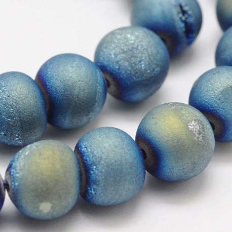 Agato "Druzy" karoliukų gija 10 mm AK0993