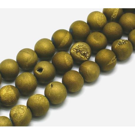 Agato "Druzy" karoliukų gija 10 mm AK0996