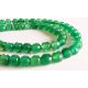 Agate beads green ribbed round shape 6mm