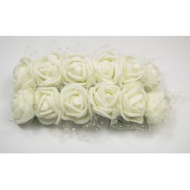 Dekoratyvinės gėlytės su tiuliu, 20 mm, 12 vnt. DEKO41
