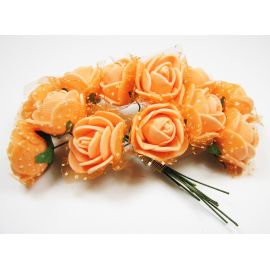 Dekoratyvinės gėlytės su tiuliu, 20 mm, 12 vnt. DEKO47