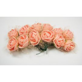Dekoratyvinės gėlytės su tiuliu, 20 mm, 12 vnt. DEKO54