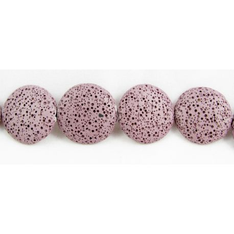 Lava beads in the form of a purple coin 26 mm
