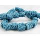 Lava beads blue tube shape 10x12 mm