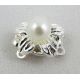Necklace with pearl silver flower shape 11x12x10 mm