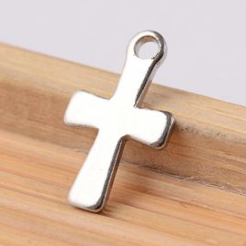 Stainless steel pendant "Cross" 12x7 mm, 8 pcs.