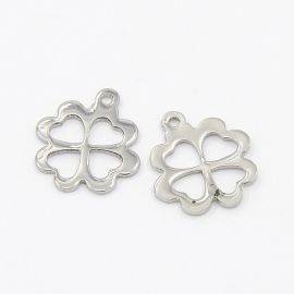 Nerūdijančio plieno pakabukas "Dobilas" 15x13 mm, 1 vnt. MD1332