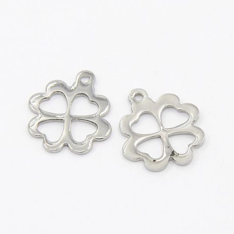 Stainless steel pendant "Clover" 15x13 mm, 1 pcs. MD1332