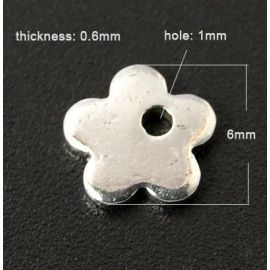 Nerūsējošā tērauda kulons "Zieds" 6x6 mm, 1 gab.