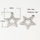 Stainless steel pendant "Star" 21mm, 1 pcs. MD1356
