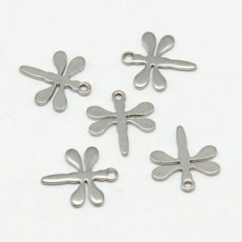 Stainless steel pendant "Dragonfly" 11 mm, 1 pcs. MD1358