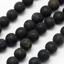 Natūralaus Serpentino karoliukų gija 6 mm