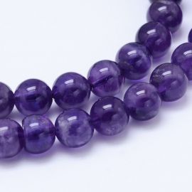 Amethyst beads 12 mm, 4 units. AK1052